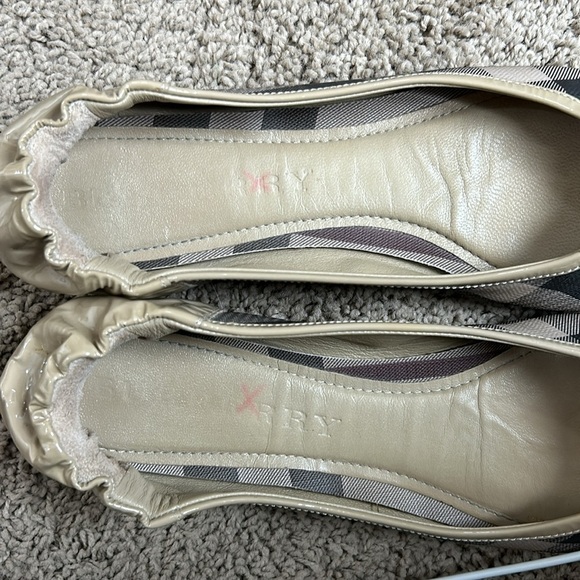 BURBERRY Nova Check Pattern Leather Ballet Flats Beige Rounded Toe Sz 39 US 9 - Picture 14 of 14